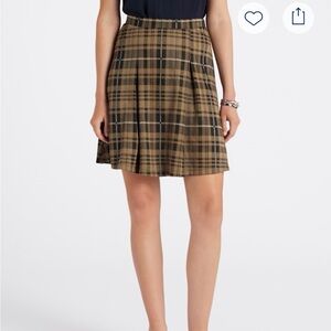 Gilli Willet Plaid Skater Skirt in Brown and Black